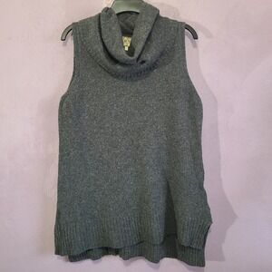 Mia Mai Cowl Neck Sleeveless Sweater Womens L Gray Wool Silk Made in Italy